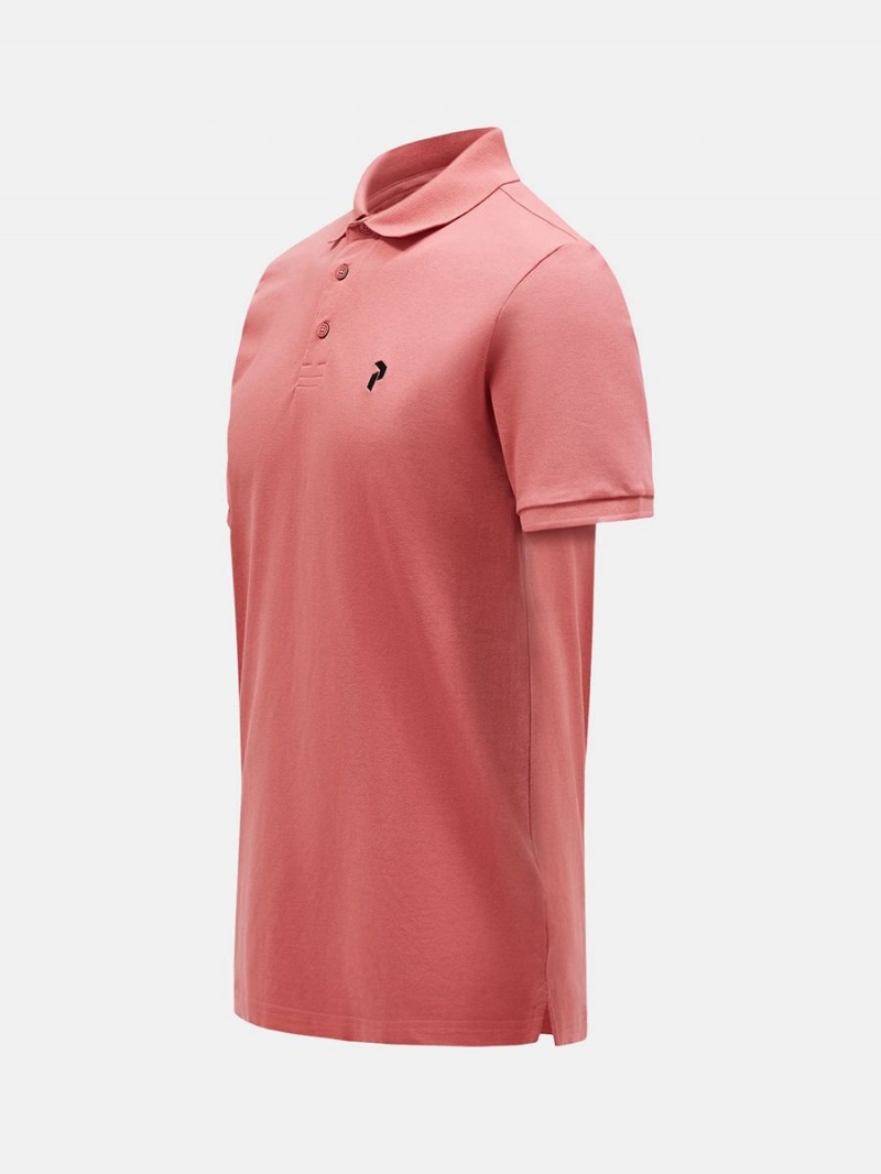 Peak Performance Classic Cotton Men's Polo Shirt Pink | JQP68-375