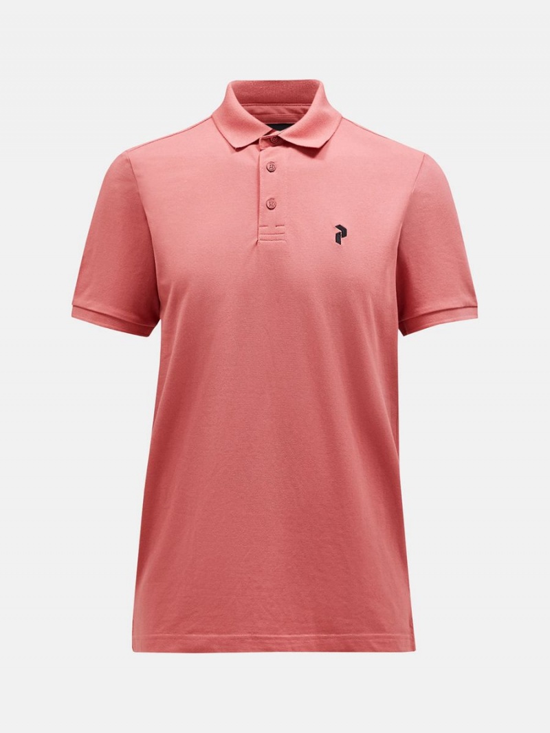 Peak Performance Classic Cotton Men\'s Polo Shirt Pink | JQP68-375