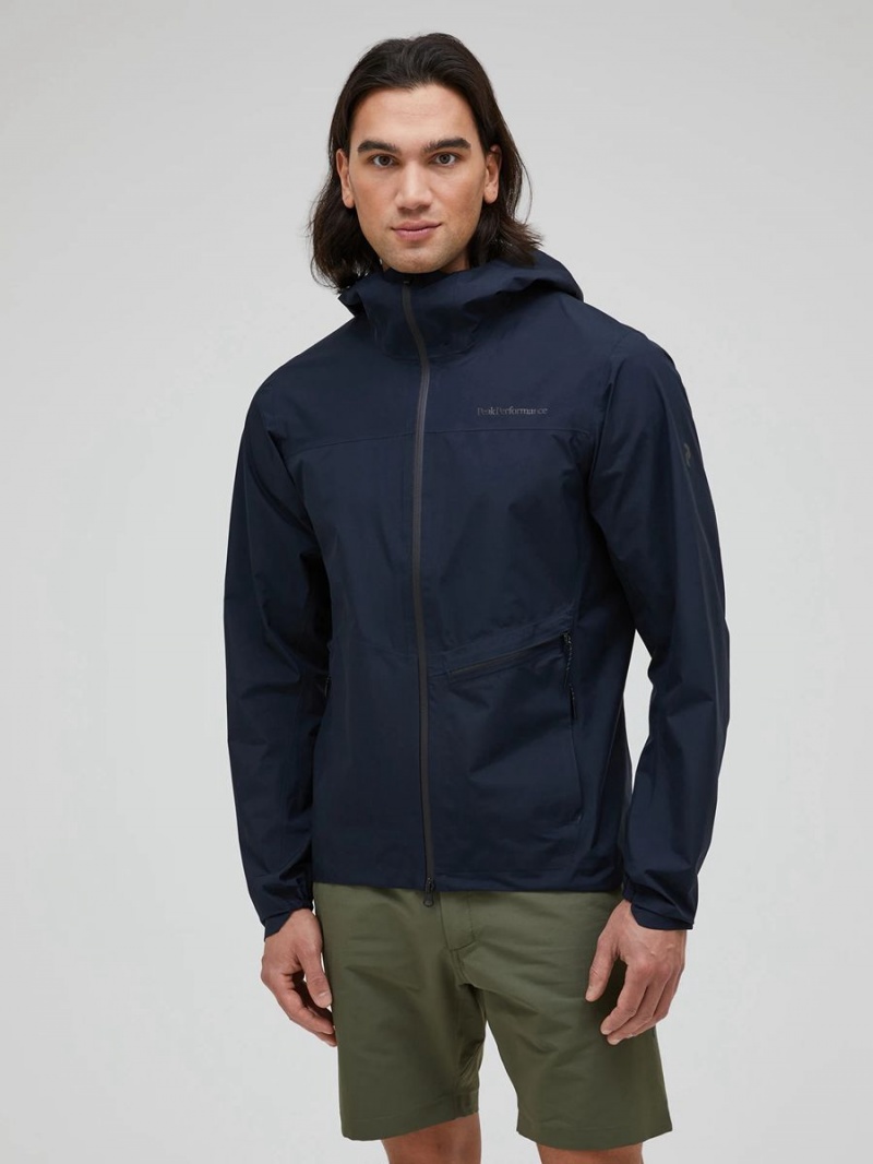 Peak Performance Commuter Gore-Tex Pac Men's Ski Jacket Navy | HXC64-617