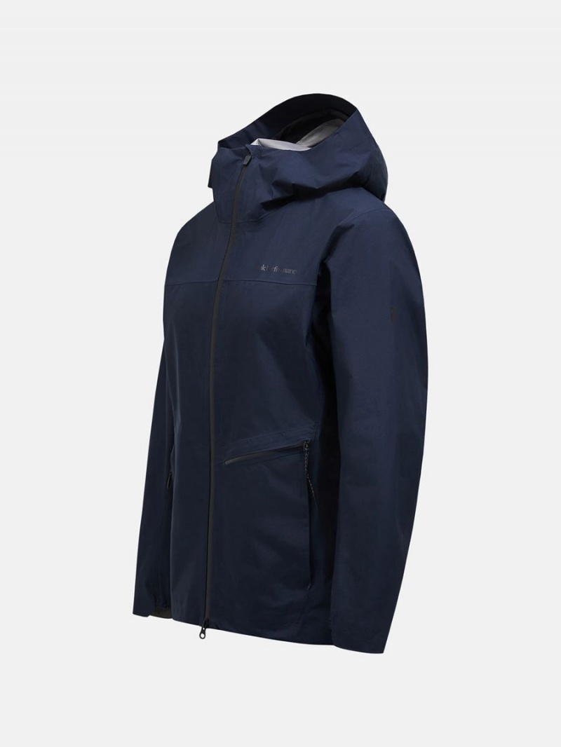 Peak Performance Commuter Gore-Tex Pac Men's Ski Jacket Navy | HXC64-617