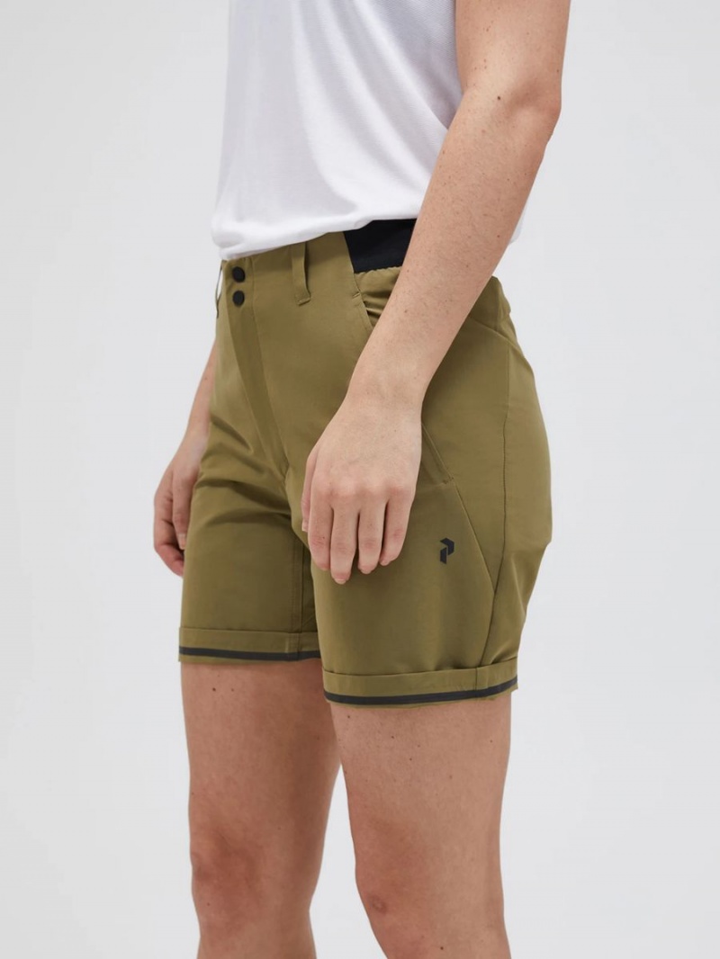 Peak Performance Commuter Women's Shorts Olive | QWF35-182