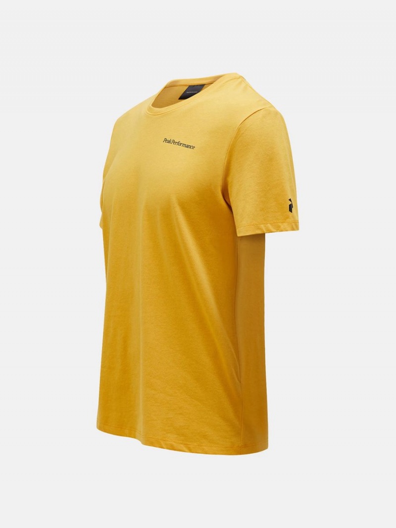 Peak Performance Explore Logo Men's T-Shirt Yellow | HRG53-111