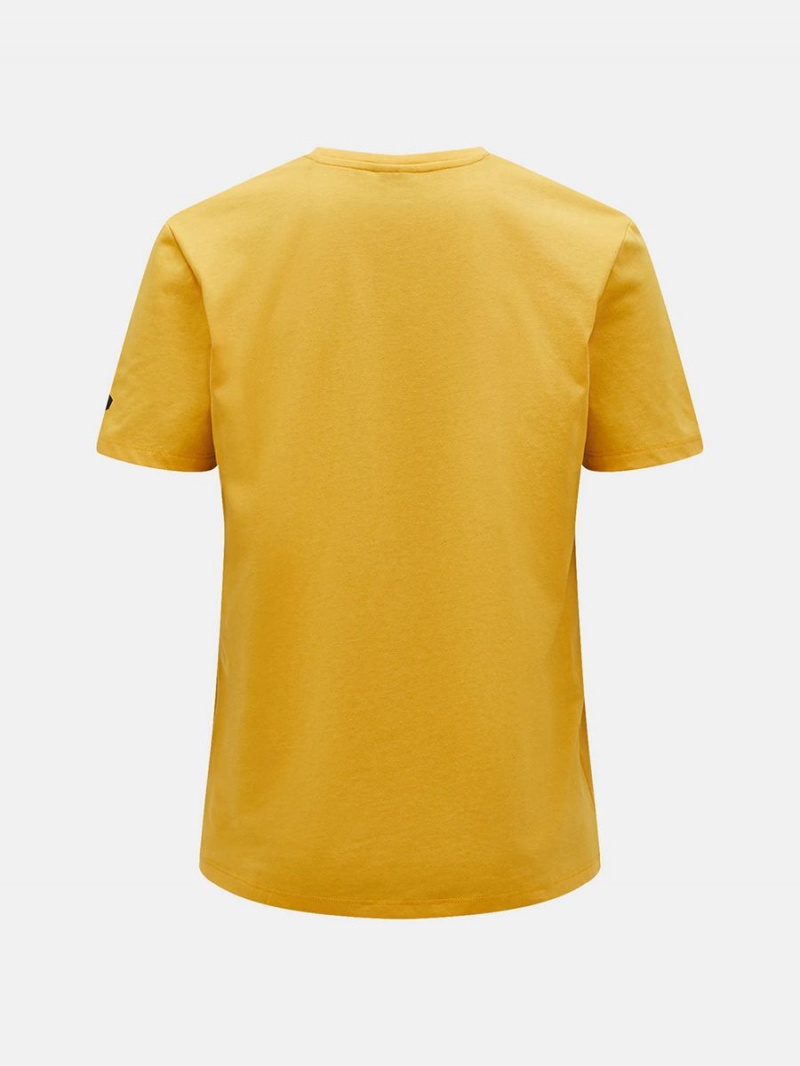 Peak Performance Explore Logo Men's T-Shirt Yellow | HRG53-111