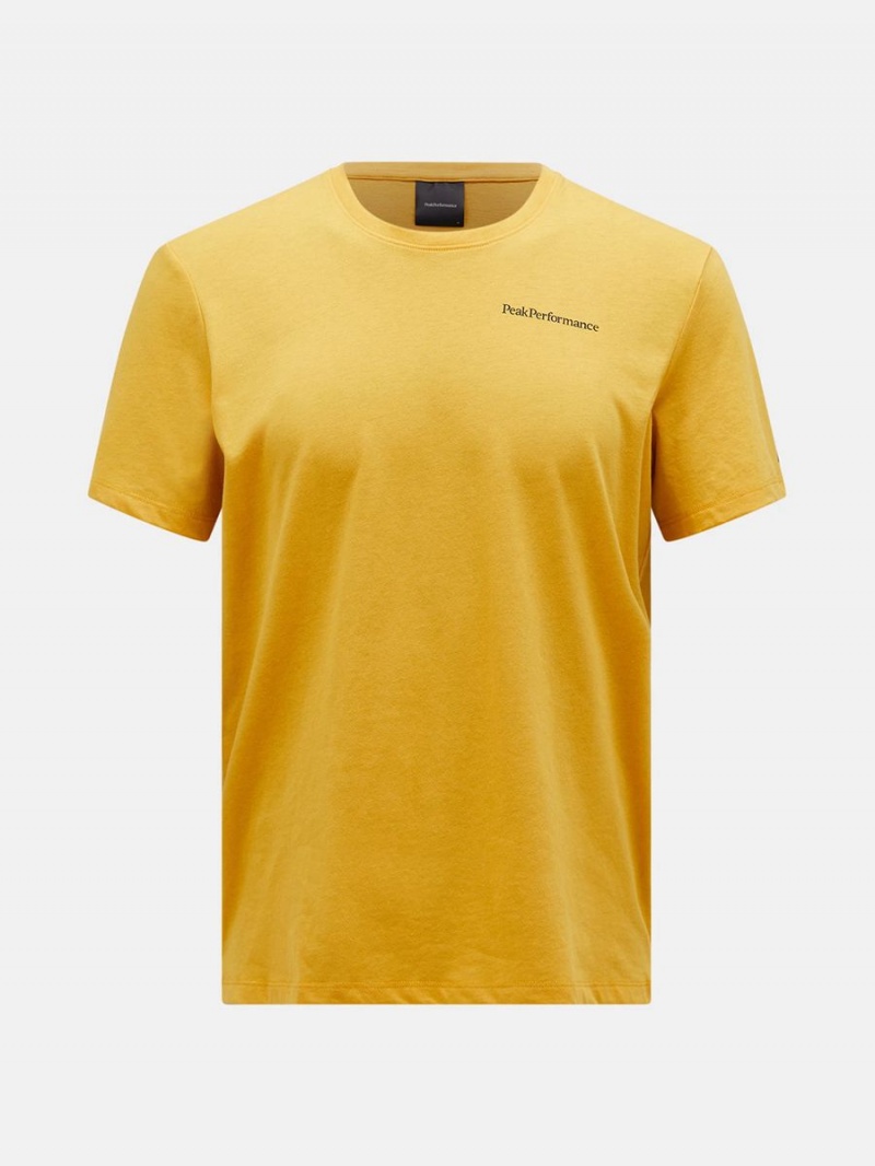 Peak Performance Explore Logo Men\'s T-Shirt Yellow | HRG53-111