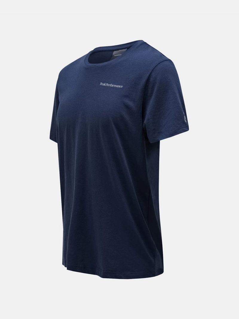 Peak Performance Explore Logo Men's T-Shirt Navy | DUB44-973