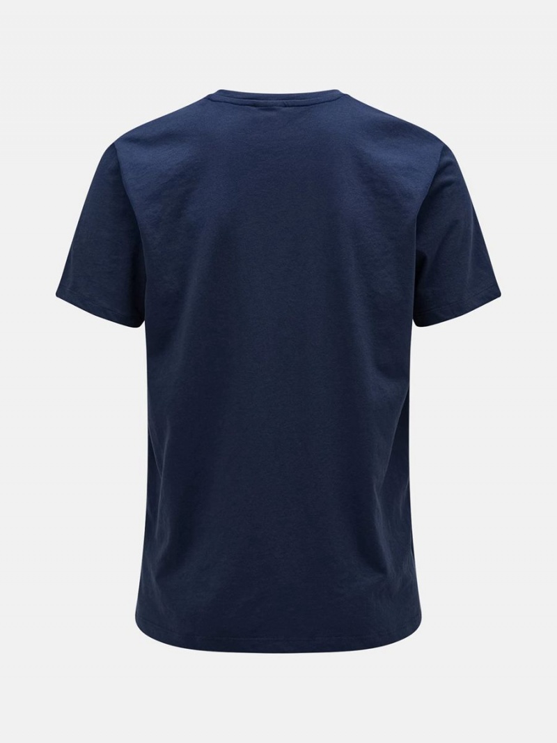 Peak Performance Explore Logo Men's T-Shirt Navy | DUB44-973