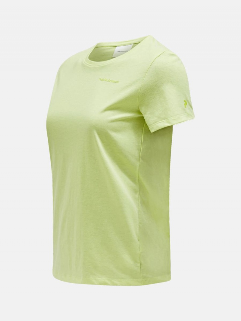 Peak Performance Explore Logo Women's T-Shirt Yellow | OJH23-570