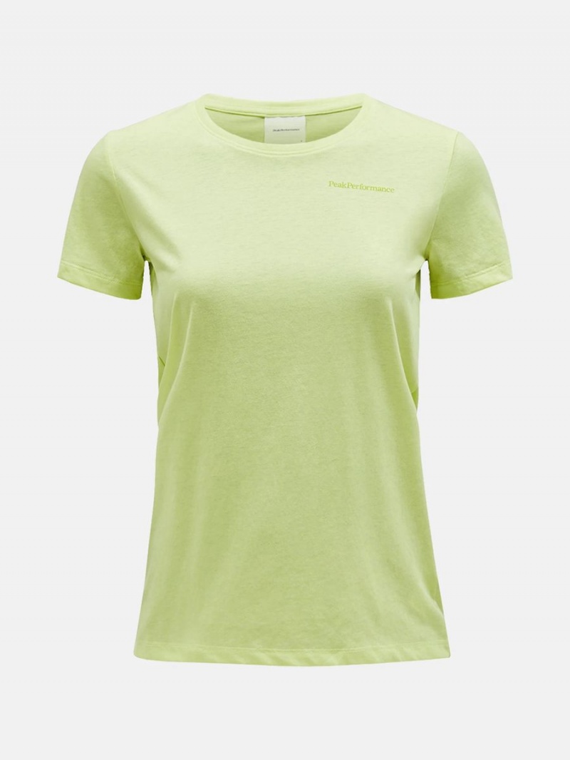 Peak Performance Explore Logo Women\'s T-Shirt Yellow | OJH23-570