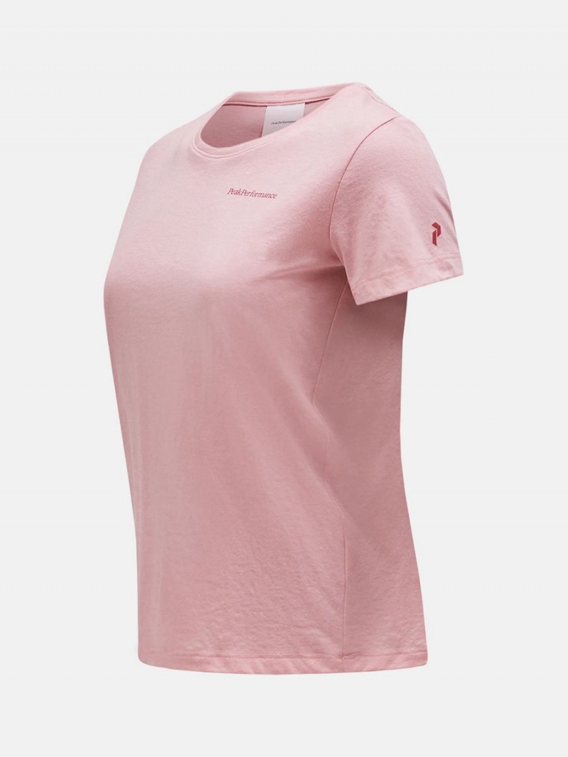 Peak Performance Explore Logo Women's T-Shirt Pink | TYX68-680