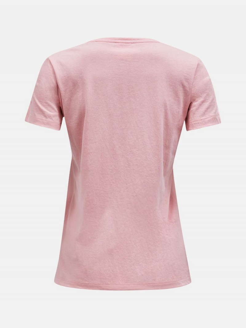 Peak Performance Explore Logo Women's T-Shirt Pink | TYX68-680