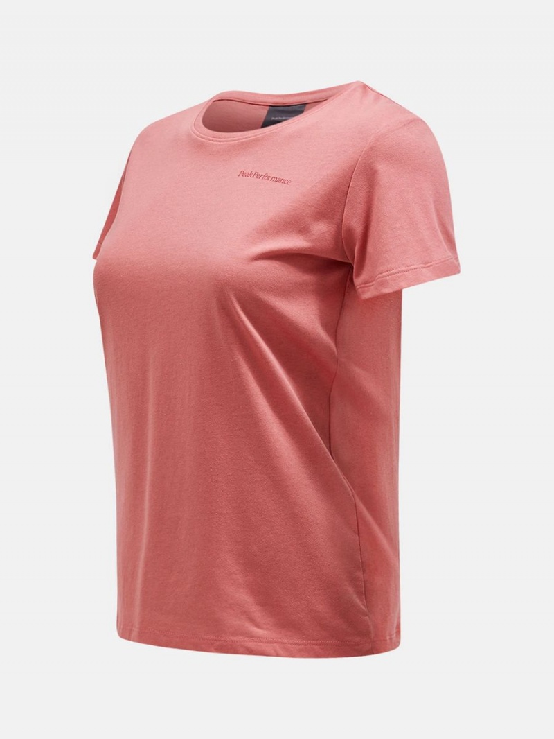 Peak Performance Explore Logo Women's T-Shirt Pink | DLZ90-997