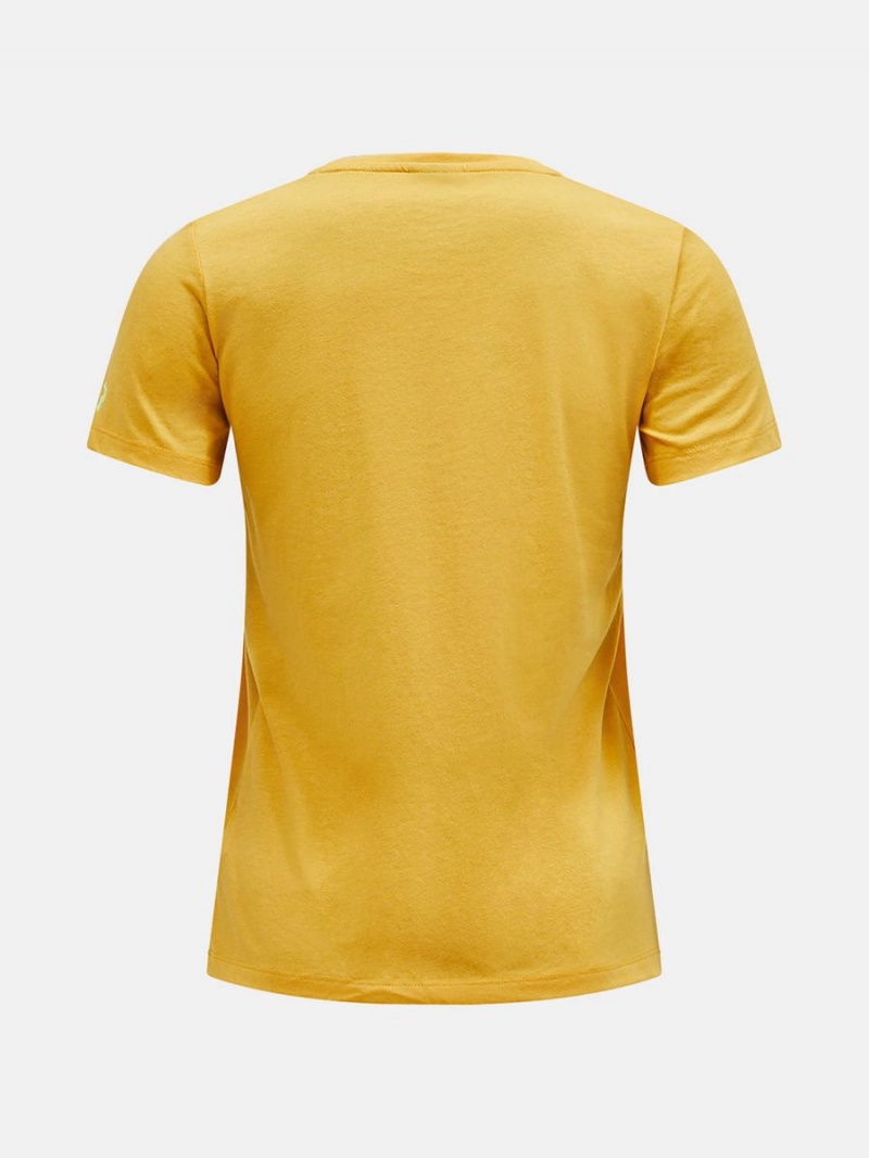 Peak Performance Explore Logo Women's T-Shirt Yellow | BKW19-399