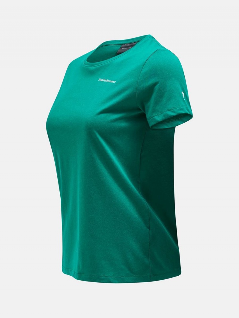 Peak Performance Explore Logo Women's T-Shirt Green | CRS27-031