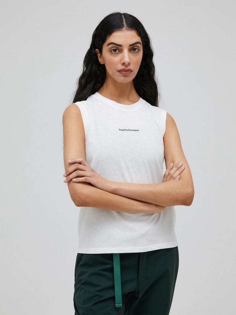 Peak Performance Explore Sleeveless Women's T-Shirt White | VZK86-545