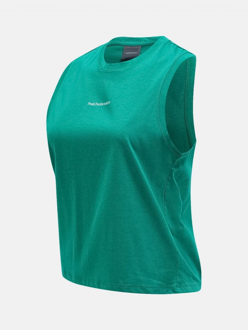 Peak Performance Explore Sleeveless Women's T-Shirt Green | POB95-357