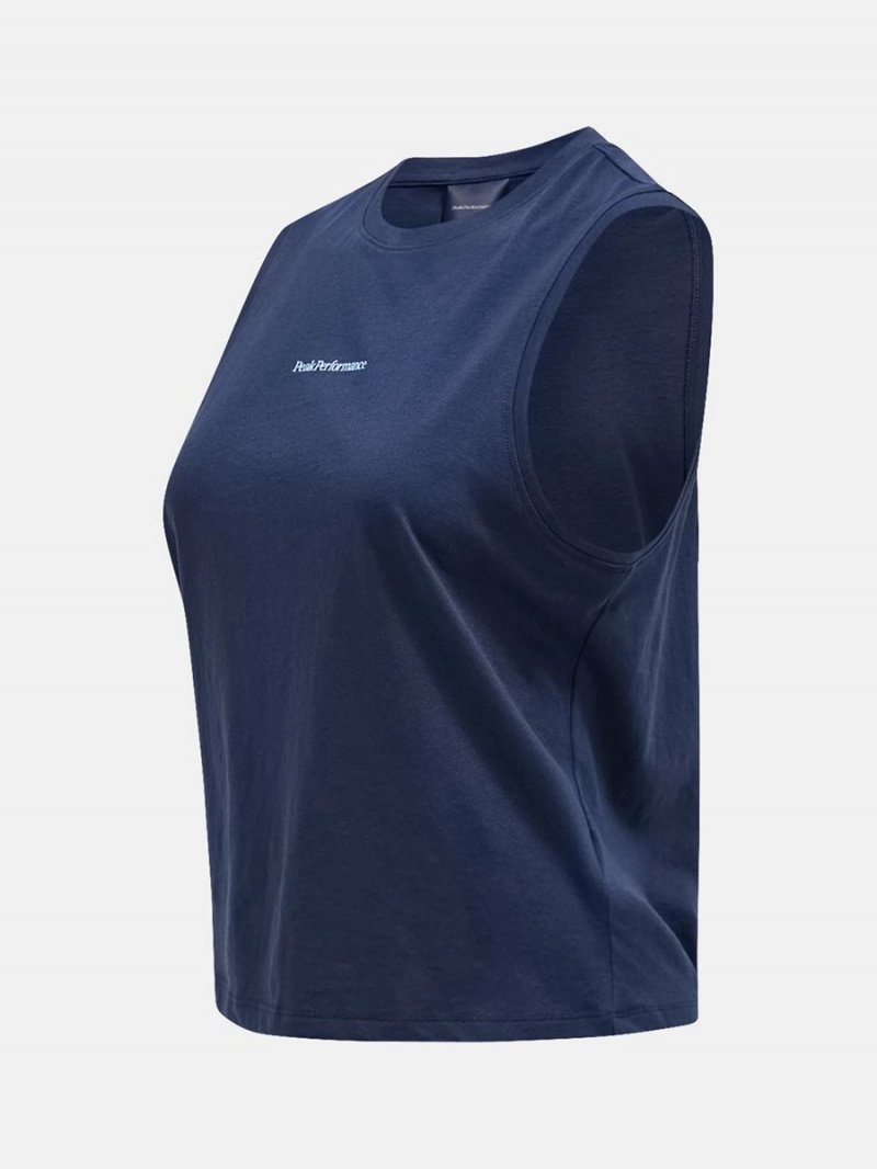 Peak Performance Explore Sleeveless Women's T-Shirt Navy | FNN52-309