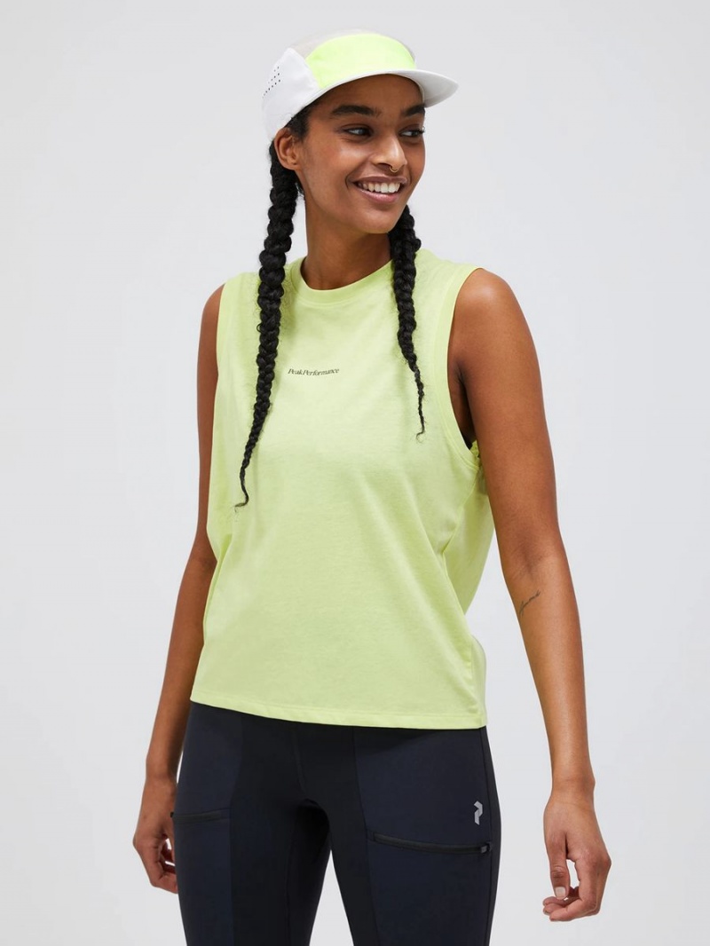 Peak Performance Explore Sleeveless Women's T-Shirt Yellow | DIY04-017