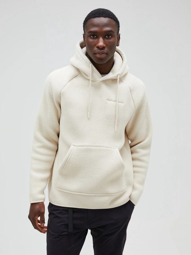 Peak Performance Fleece Men's Hoodie Beige | OZT75-454