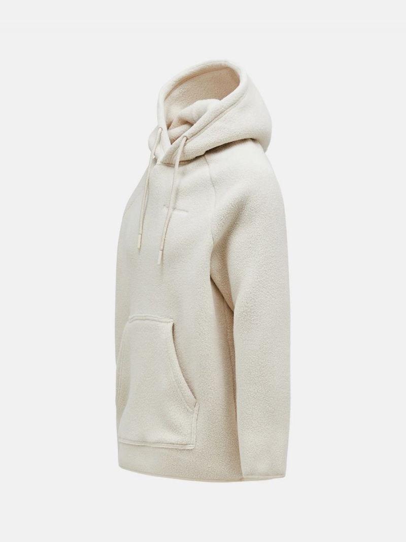 Peak Performance Fleece Men's Hoodie Beige | OZT75-454