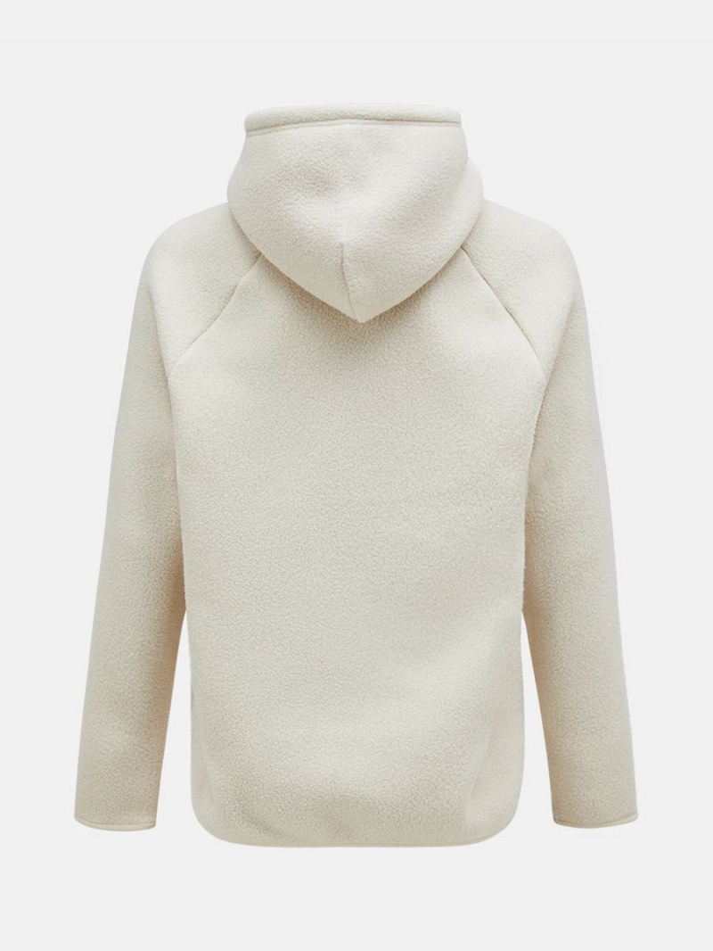 Peak Performance Fleece Men's Hoodie Beige | OZT75-454