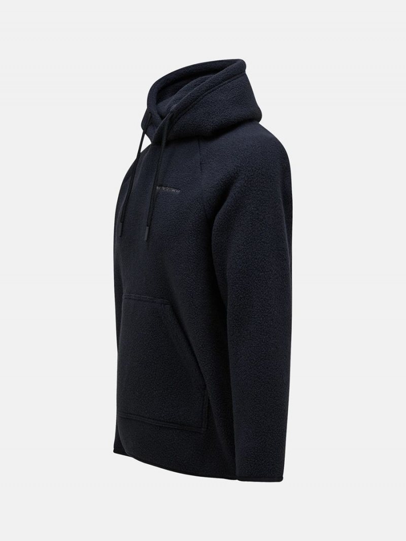 Peak Performance Fleece Men's Hoodie Black | WHM96-922