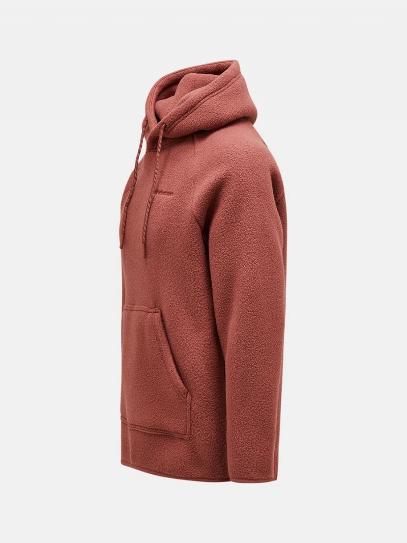 Peak Performance Fleece Men's Hoodie Burgundy | KAG68-179