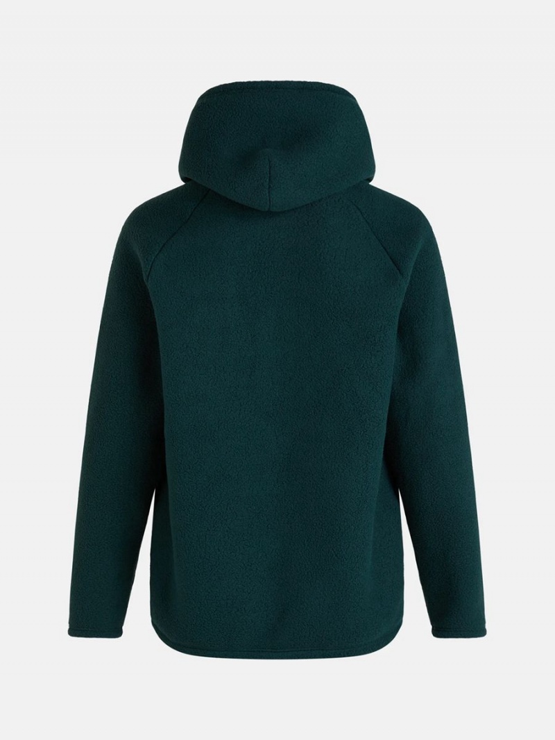 Peak Performance Fleece Men's Hoodie Green | PJN47-691