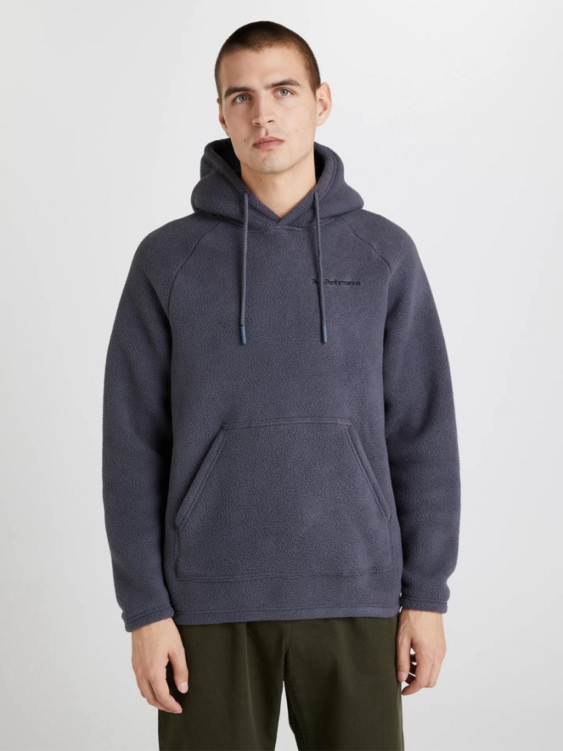 Peak Performance Fleece Men's Hoodie Grey | EDI75-917