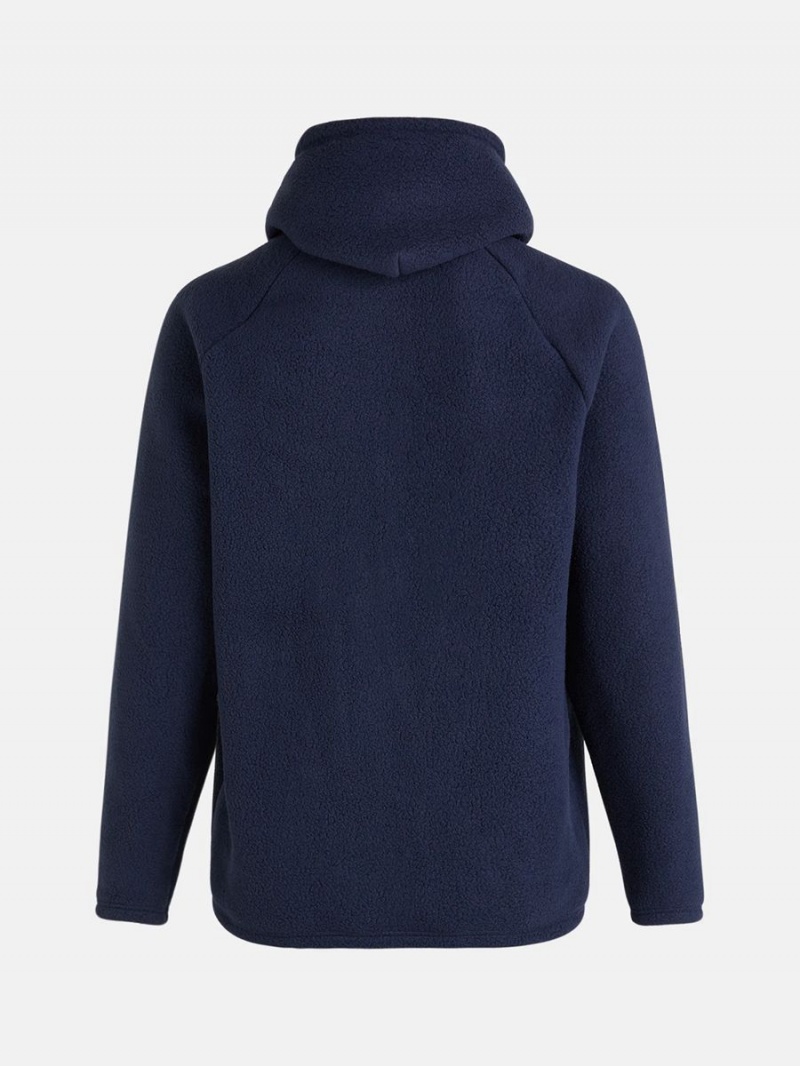 Peak Performance Fleece Men's Hoodie Navy | IOD14-767