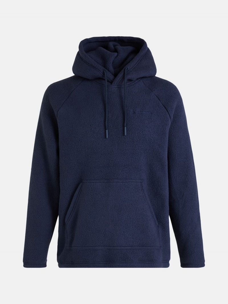 Peak Performance Fleece Men\'s Hoodie Navy | IOD14-767