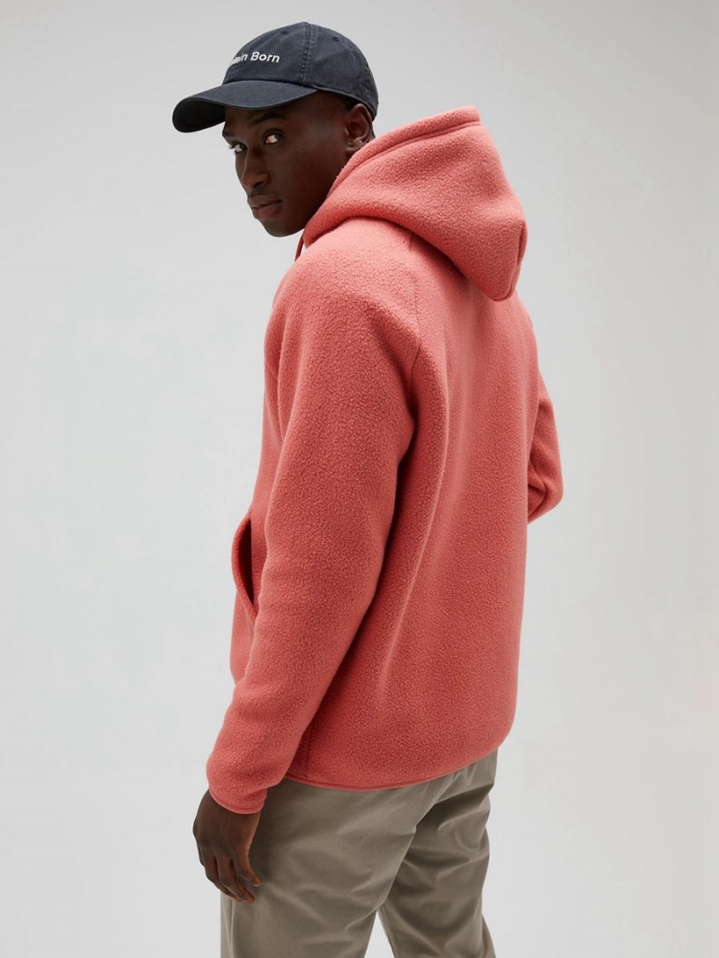 Peak Performance Fleece Men's Hoodie Pink | FKE20-188