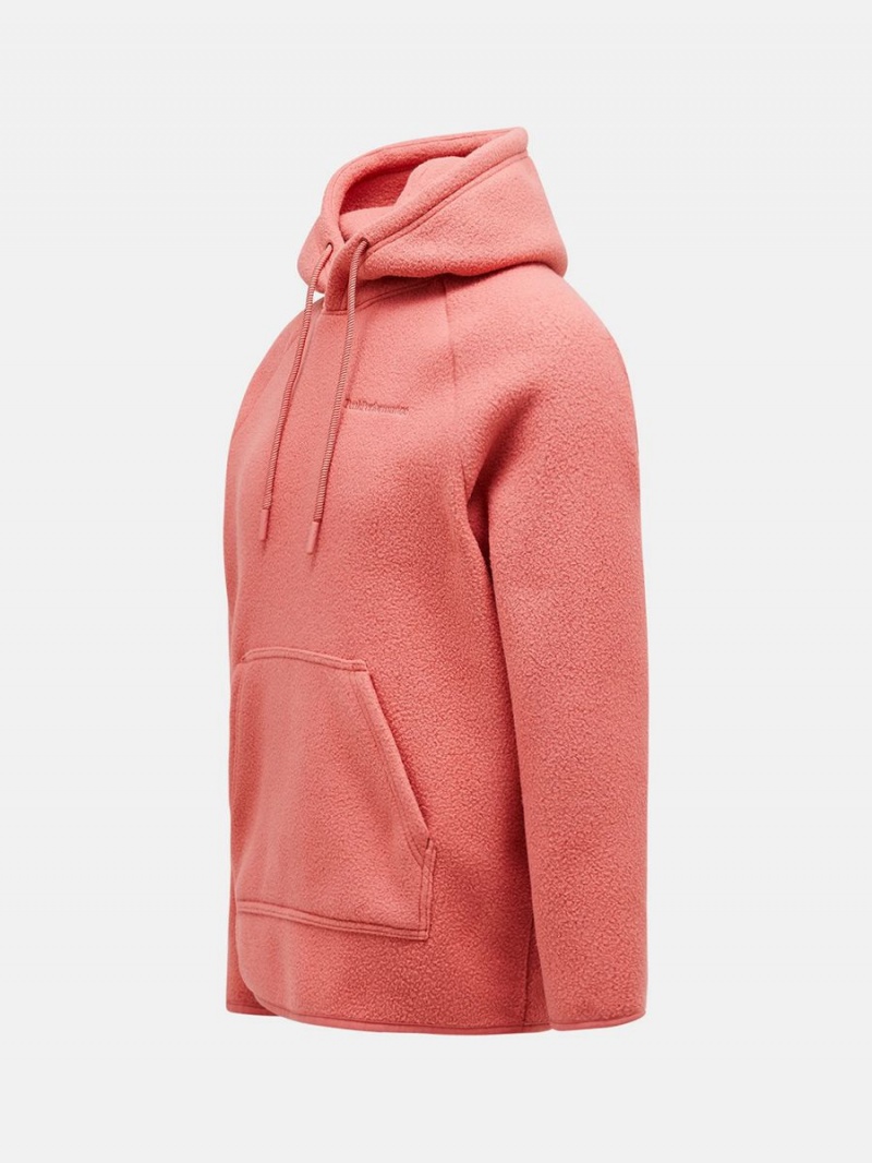 Peak Performance Fleece Men's Hoodie Pink | FKE20-188