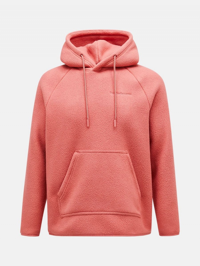 Peak Performance Fleece Men\'s Hoodie Pink | FKE20-188