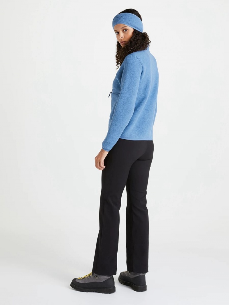 Peak Performance Fleece Snap T-Neck Women's Sweater Blue | CBT34-331