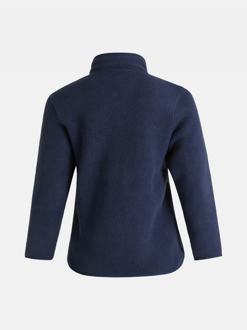 Peak Performance Fleece Snap Women's Cardigan Navy | RYF29-600