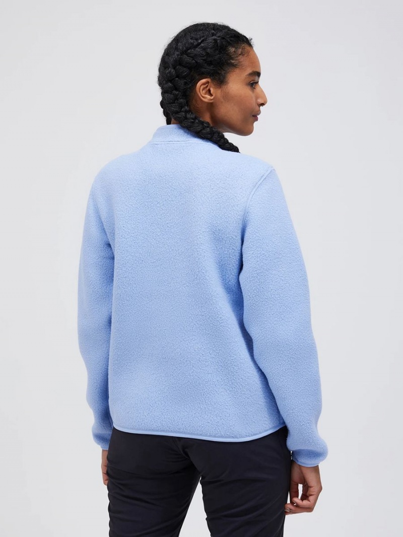 Peak Performance Fleece Snap Women's Cardigan Blue | EDC86-073