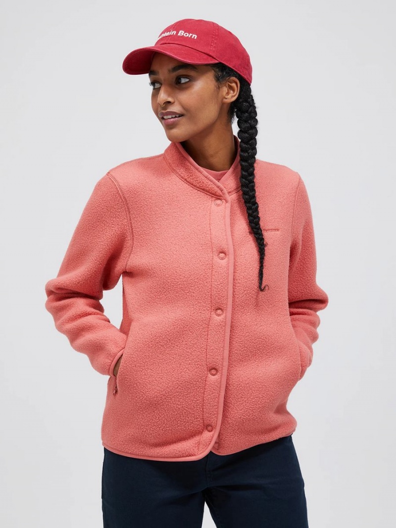 Peak Performance Fleece Snap Women's Cardigan Pink | MPY55-670