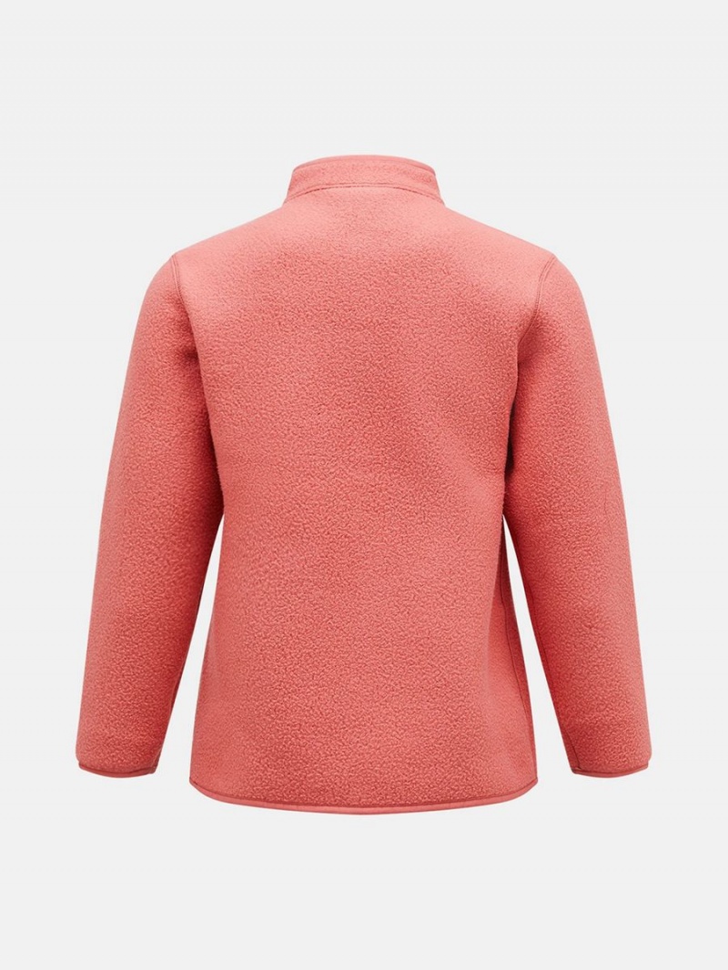 Peak Performance Fleece Snap Women's Cardigan Pink | MPY55-670