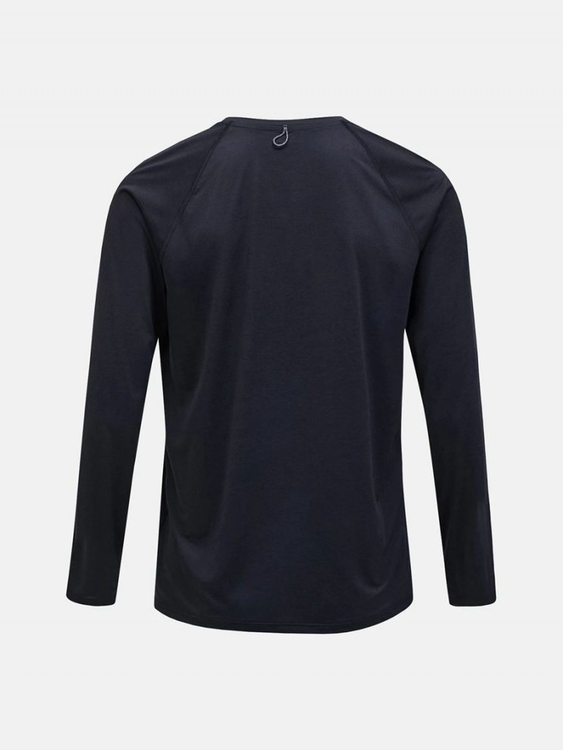 Peak Performance Fly Long Sleeve Men's T-Shirt Black | ZCA07-044