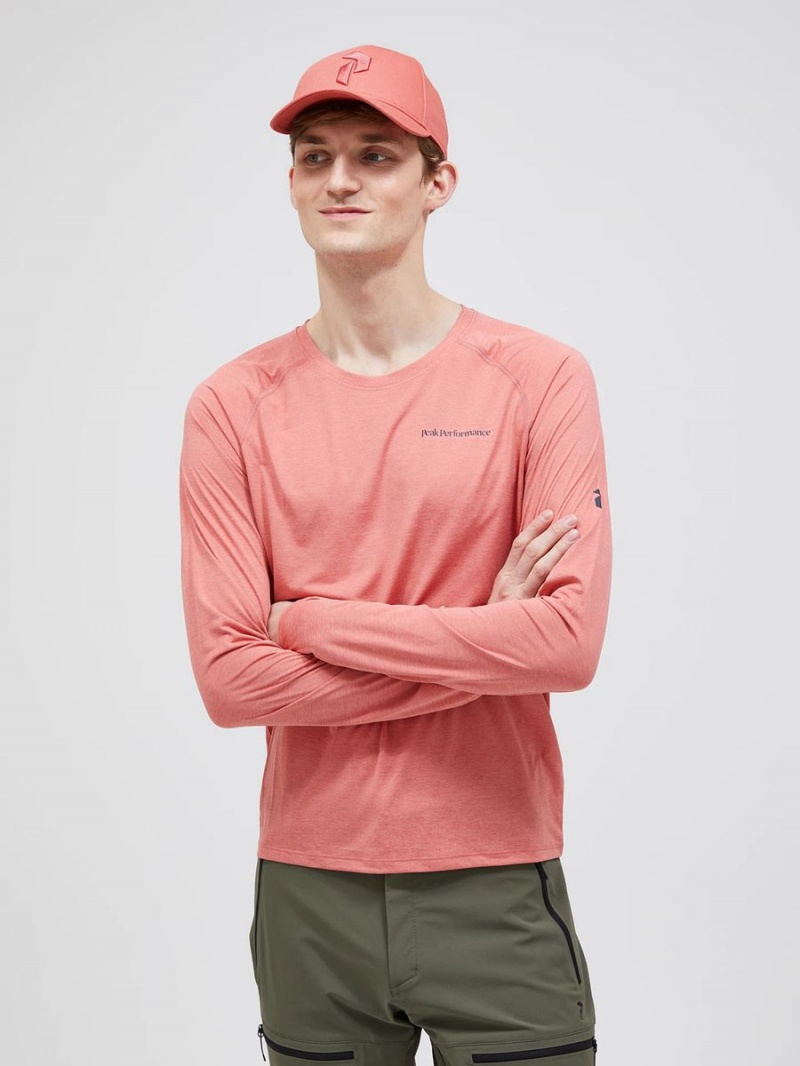 Peak Performance Fly Long Sleeve Men's T-Shirt Pink | OVW81-024