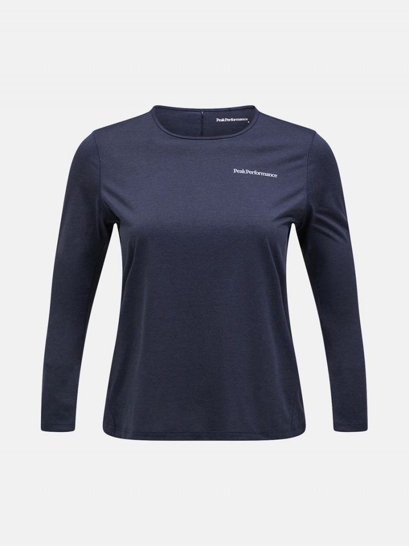 Peak Performance Fly Long Sleeve Women\'s T-Shirt Navy | KDE56-389