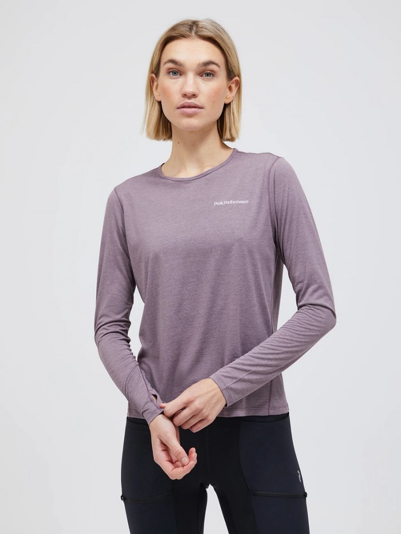 Peak Performance Fly Long Sleeve Women's T-Shirt Purple | OZL11-846