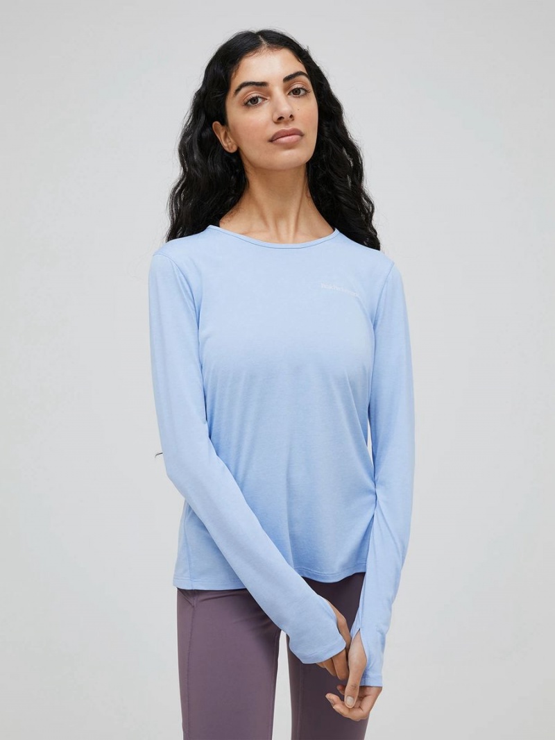 Peak Performance Fly Long Sleeve Women's T-Shirt Blue | JYK30-285