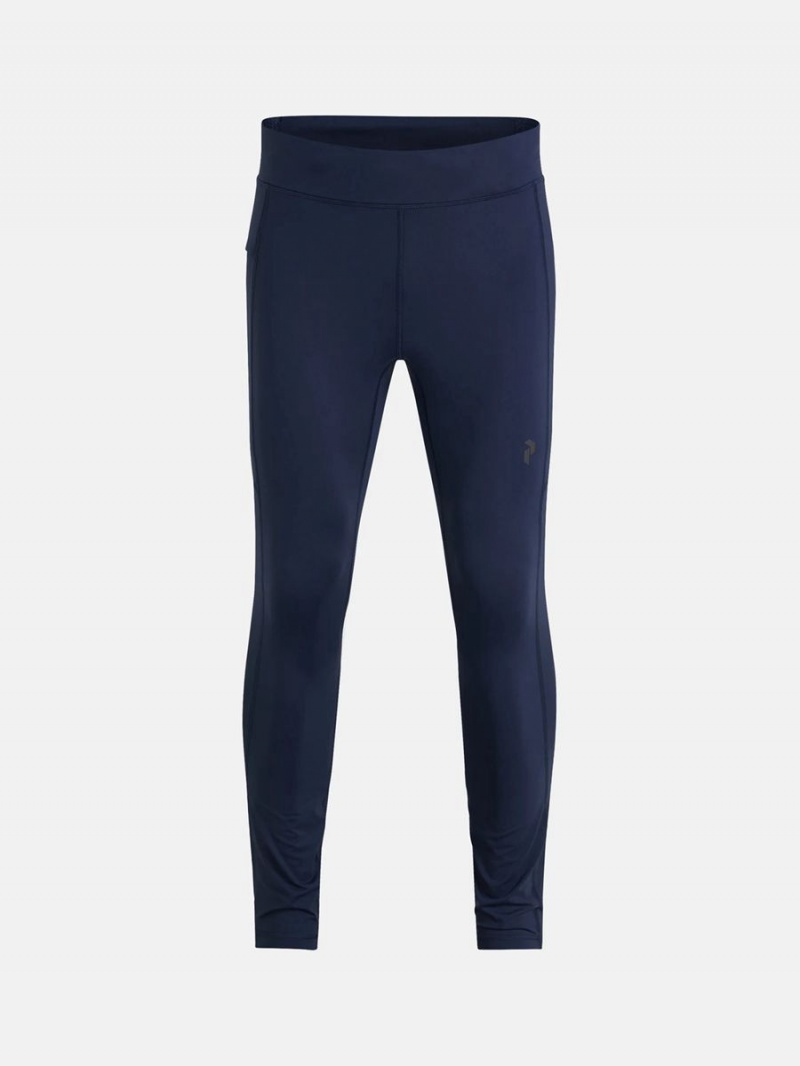 Peak Performance Fly Men's Leggings Navy | DIQ18-852