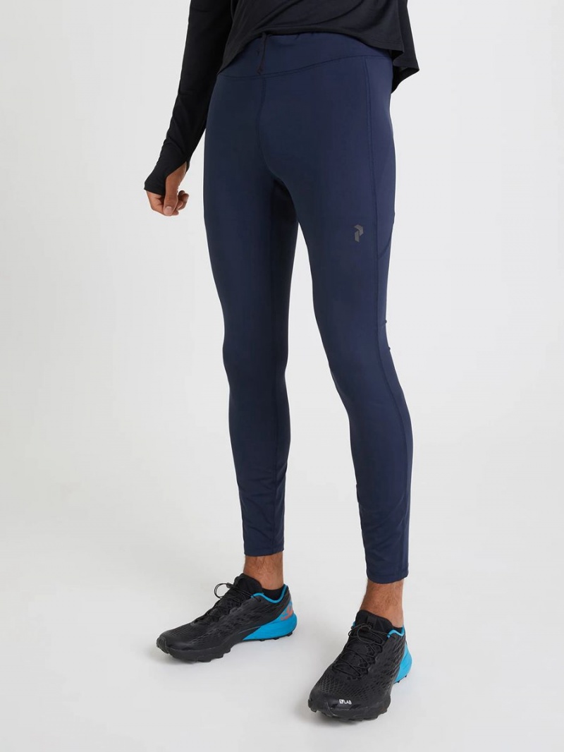 Peak Performance Fly Men's Leggings Navy | DIQ18-852