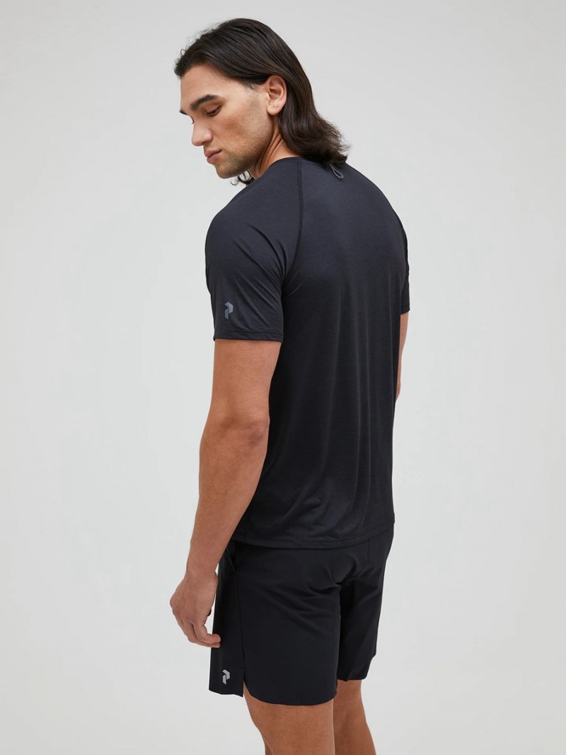 Peak Performance Fly Men's T-Shirt Black | LPK99-202