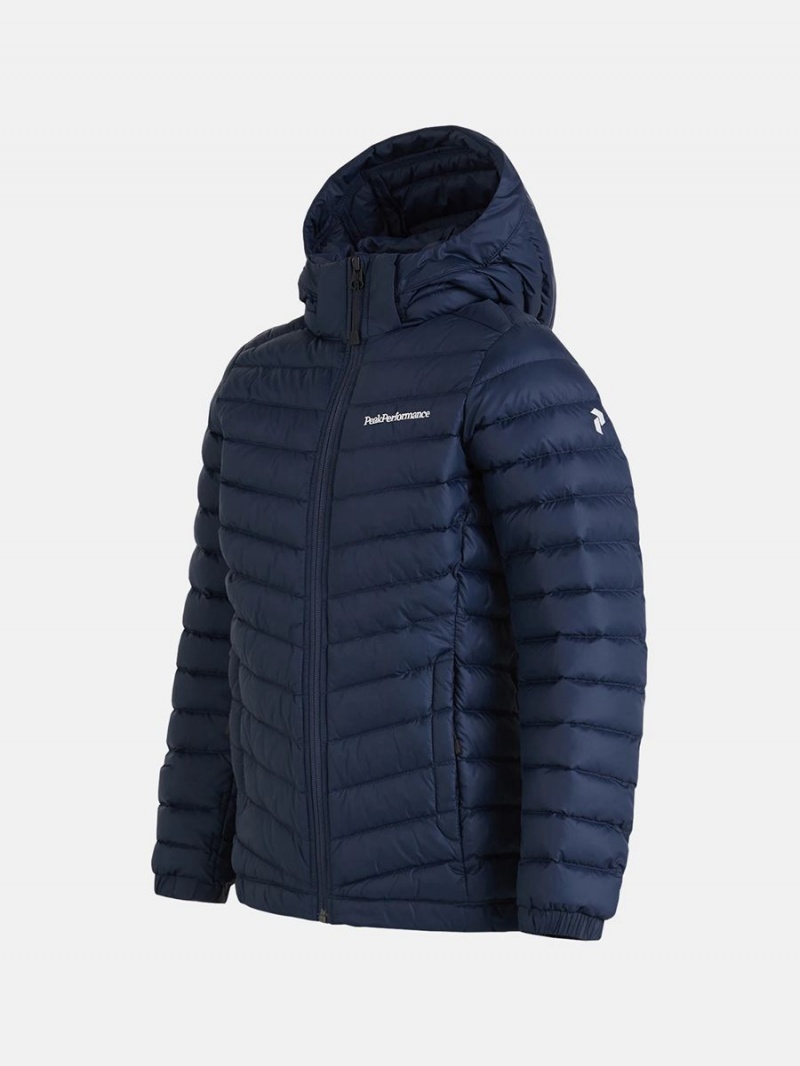 Peak Performance Frost Hood Kids' Down Jacket Navy | CKT59-054