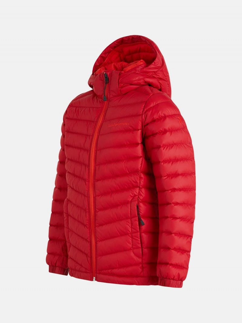 Peak Performance Frost Hood Kids' Down Jacket Red | FOE14-522