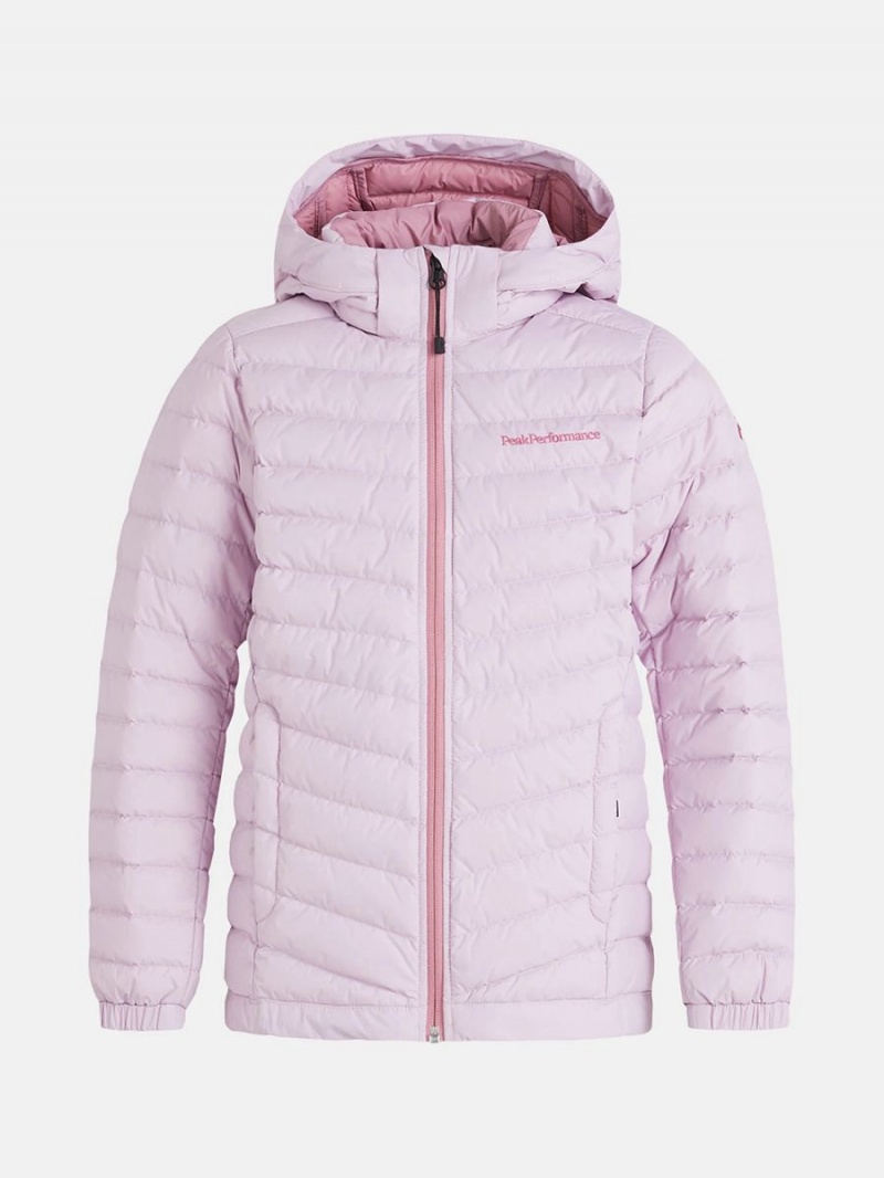 Peak Performance Frost Hood Kids\' Down Jacket Pink / Pink | OXD64-462