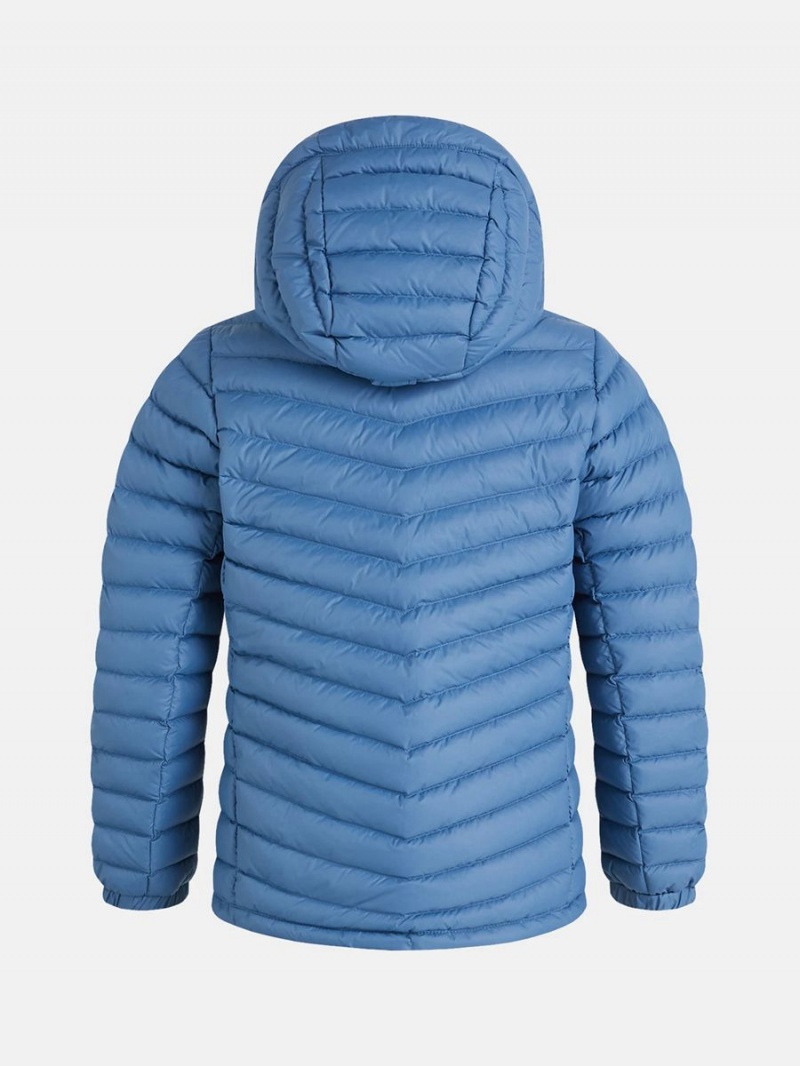 Peak Performance Frost Hood Kids' Down Jacket Blue / Blue | SJY51-270